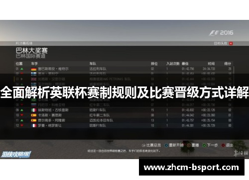 全面解析英联杯赛制规则及比赛晋级方式详解 全面解析英联杯赛制规则及比赛晋级方式详解